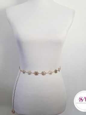 Gold Tone Sun Waist Chain